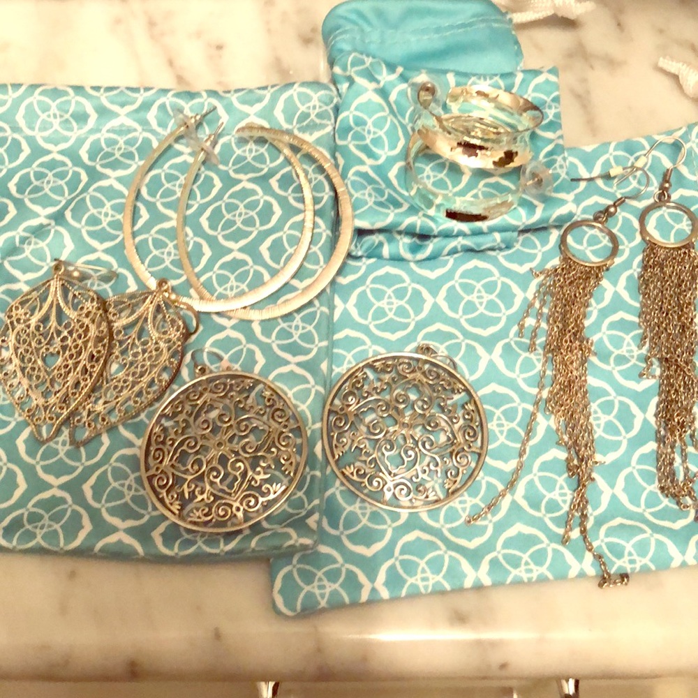5 pairs sliver earrings